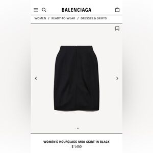 Balenciaga Black Hourglass Midi Skirt